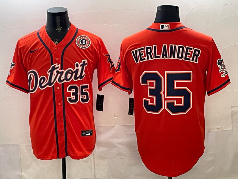 Men Detroit Tigers #35 Verlander orange Game Nike MLB Jersey0321002->detroit tigers->MLB Jersey